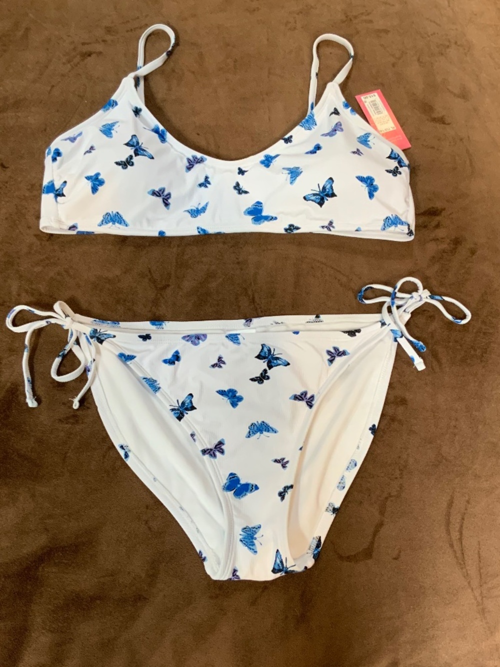 Xhilaration White Blue Bikini Summer Vibes Swim Travel Resortwear Beach